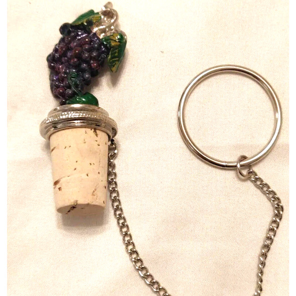 Wine Things Unlimited NEW Pewter Bottle Stopper Grapevine Hand Painted. AK - Picture 1 of 6
